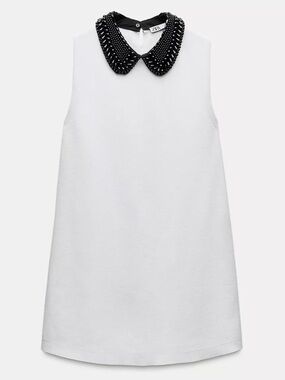 Zara Beaded Bib Collar Knit Dress